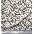 thumbnail image 1 of Soimoi Gold polyester Crepe Fabric Fish,Bird & Yacht Bird Print Sewing Fabric BTY 42 Inch Wide, 1 of 3