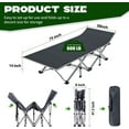 thumbnail image 3 of Slsy Camping Cot with 2 Sided Mattress & Carry Bag, Portable Folding Cots for Adults, Heavy Duty Sleeping Cot Bed, 3 of 9