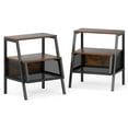 thumbnail image 1 of Costway 2 PCS Industrial Nightstand 3-Tier End Table with 2 Open Shelves & Metal Mesh Compartment, 1 of 10