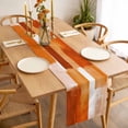 thumbnail image 3 of Burnt Orange Geometric Table Runner - 72 Inch Long, Kitchen Dining Table Runner Dresser Scarves, Watercolor Ombre Modern Abstract Art Farmhouse Decor for Coffee Tables Wedding Party Banquet, 3 of 8