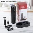 thumbnail image 7 of Electric Wine Opener Set with Charging Base, Rechargeable Automatic Corkscrew Bottle Opener with Pour, Preserver Vacuum Stopper, Foil Cutter, USB Charging Cable, 7 of 7