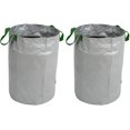 thumbnail image 1 of Paquete de 2 bolsas de residuos de jardín de 120l, reutilizables, resistentes a desgarros, impermeables con asas, contenedor de basura para piscina de césped de 45X63cm, 1 of 5