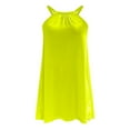 thumbnail image 3 of Pejock Womens Summer Halter Mini Short Dresses Beach Tshirt Sundress Sleeveless Casual Loose Tank Dress Yellow M (US Size: 6), 3 of 4