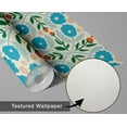 thumbnail image 6 of S4sassy Self Adhesive Wallpaper, Botanical Flower Wallpaper, Blue Removable DIY Vinyl Tile Pattern Wall Covering, Textured Peel & Stick Contact Paper for Entryway wall, Kitchen Backsplash (25"x360"), 6 of 9