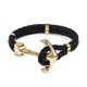 thumbnail image 1 of Jiayiqi Punk Gold Silver Anchor Clasp Black Braid Leather Bracelet Men Jewelry Stainless Steel Bangle, 1 of 4