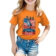thumbnail image 5 of Gubotare Girls Fourth of July Shirt 4th of July Outfit Kids Girls American T Shirt USA T-Shirt Fourth of July Tops Patriotic Short Sleeve Tops Size 7-8 (Orange,7-8 Years), 5 of 5