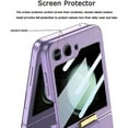 thumbnail image 4 of Compatible with Samsung Galaxy Z Flip 5 Case with Ring Holder,Ultra Thin Slim Matte Leather Anti-Drop Wear-Resistant Built-in Glass Screen Protector Cover Case for Galaxy Z Flip 5 5G Purple, 4 of 14