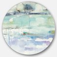 thumbnail image 1 of Designart 'Blue Abstract Panel II' Geometric Metal Circle Wall Art - Disc of 36, 1 of 5