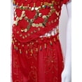 thumbnail image 6 of Alvivi Kids Girls Belly Dance Outfits Sequin Tassels Crop Top with Bloomers Pants Fancy Dress Up Red 2Pcs/Set 6-8, 6 of 7