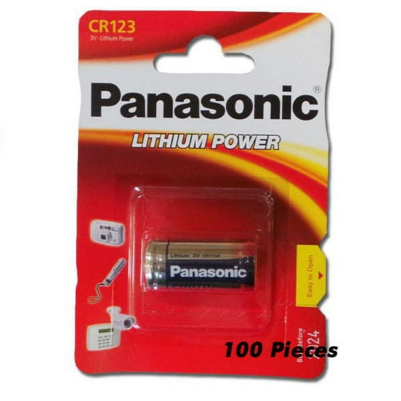 100 Panasonic CR123 123A DL123 123 CR-123APA/1B 3V Lithium Battery