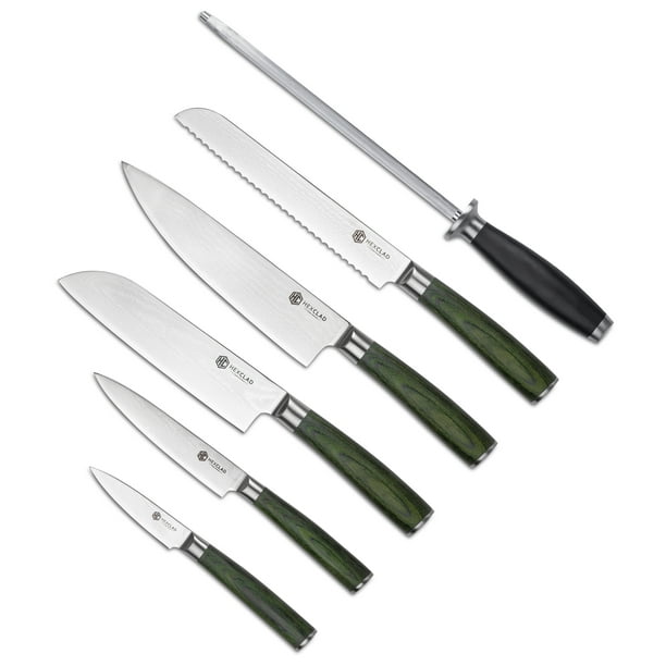 HexClad The Essential 6PC Damascus Steel Knife Set