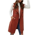 thumbnail image 7 of Black and Friday Clothing Sales Idoravan Long Vest for Women Sleeveless,Fashion Women Pocket Suit Coat Casual Long Jacket Sleeveless Waistcoat Orange XXXL, 7 of 7