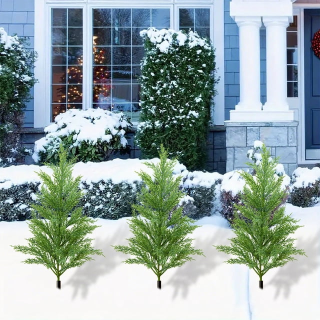 Tapones para Árbol de Navidad En Patio o Jardín | 1 Unidad de Inserto de Plástico Verde de 55 Cm para Decoración Navideña