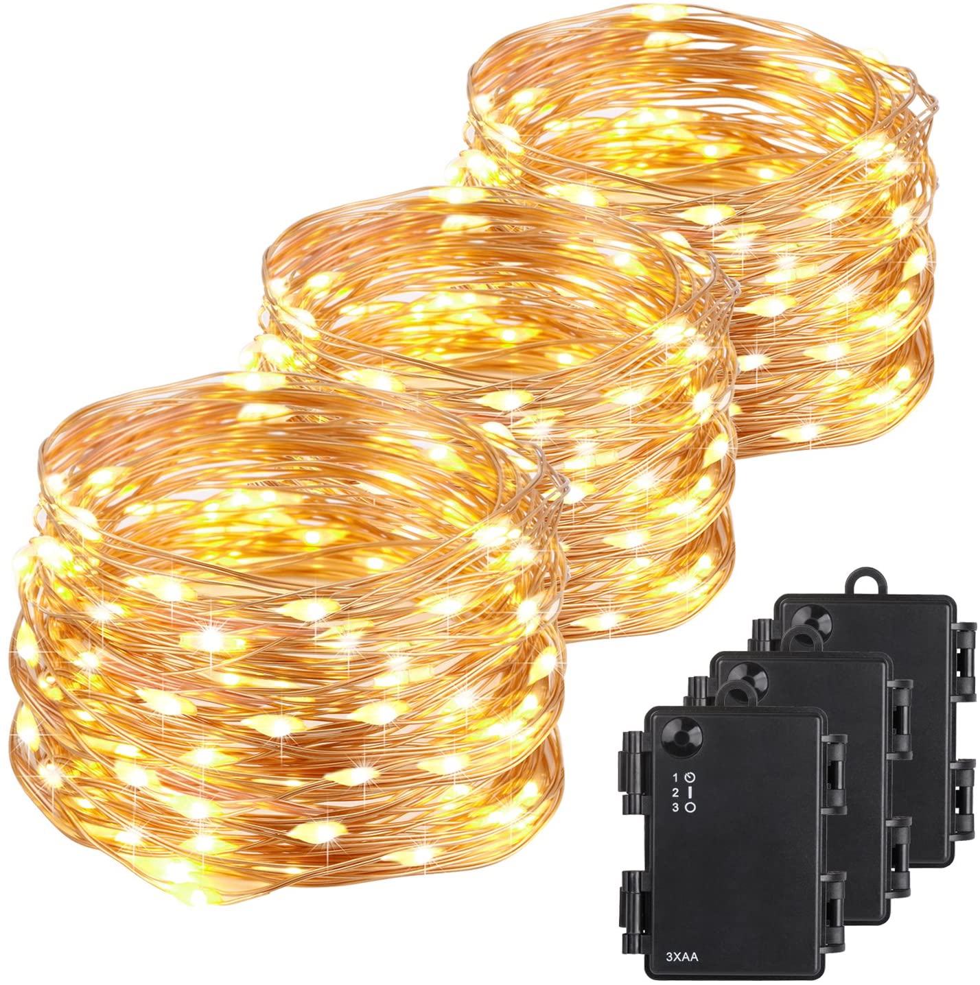 Kohree 120 Micro LEDs Fairy String Lights Battery Powered 40ft Long