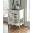 thumbnail image 4 of Linon Robbin Wood Rolling Kitchen Storage and Prep Cart in White, 4 of 8