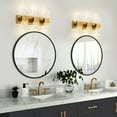 thumbnail image 4 of 4000K LED Crystal Wall Sconces 3-Light Gold Vanity Lights 30W Modern Brushed Hardwired Lighting Fixtures for Bathroom Bedroom Living Room, 4 of 10