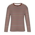 thumbnail image 5 of VgaVtl Fall Winter Long Sleeve T-Shirt for Men Big and Tall Clothes for Men Sports Casual Brown Layering Striped Regular Shirts,L, 5 of 5