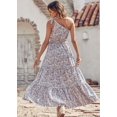 thumbnail image 3 of Vestido PRETTYGARDEN Mujer Maxi Floral de Un Hombro Azul XXL, 3 of 5