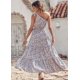 thumbnail image 3 of Vestido Maxi Floral PRETTYGARDEN con Nudo y Un Hombro Azul Talla M, 3 of 5