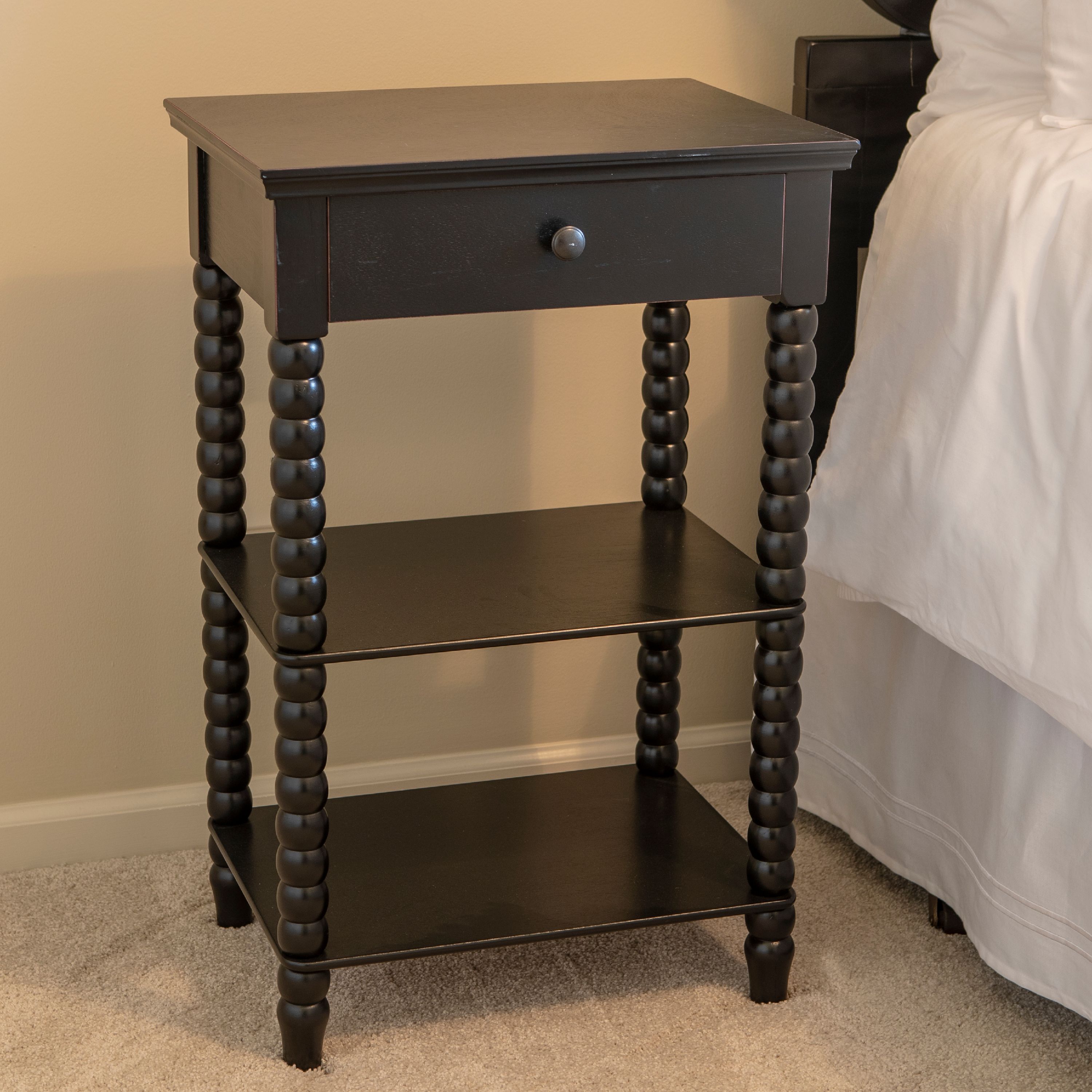 Eased Edge Black Spindle Side Table