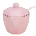 thumbnail image 1 of Dispenser Salt Container Ceramic Sugar Bowl with Lid and Spoon for Home and Kitchen for Simple kitchen supplies salt pot pond pot MSG pot seasoning pot ceramic, 1 of 9