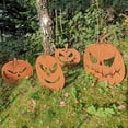 thumbnail image 3 of Fall Decorations Outdoor, 2D Rustic Metal Pumpkin Yard Stakes, Jack‑O‑Lantern Silhouette Ground Stakes for Halloween Lawn Garden Patio Harvest Decor, 3 of 5