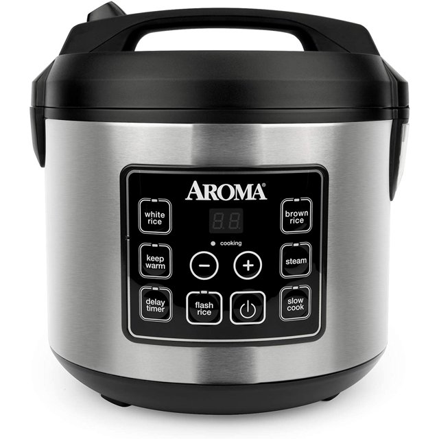 Aroma Housewares olla arrocera digital 3 en 1 20 tazas cocinadas 10 tazas sin cocinar