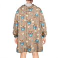 thumbnail image 2 of Brown Highland Cow Bucket Flower Pattern Wearable Oversized Blanket,Wearable Blanket Hoodie for Adults,Cozy Hooded Blankets with Super Pockets,Super Warm Fuzzy Pullover for Women & Men, 2 of 6
