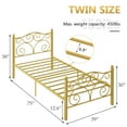 thumbnail image 6 of VECELO 2-Piece Twin Size Metal Platform Bed Frame Mattress Foundation with Arched Design Headboard and Footboard, No Box Spring Needed, Easy Assembly, Gold, 6 of 6