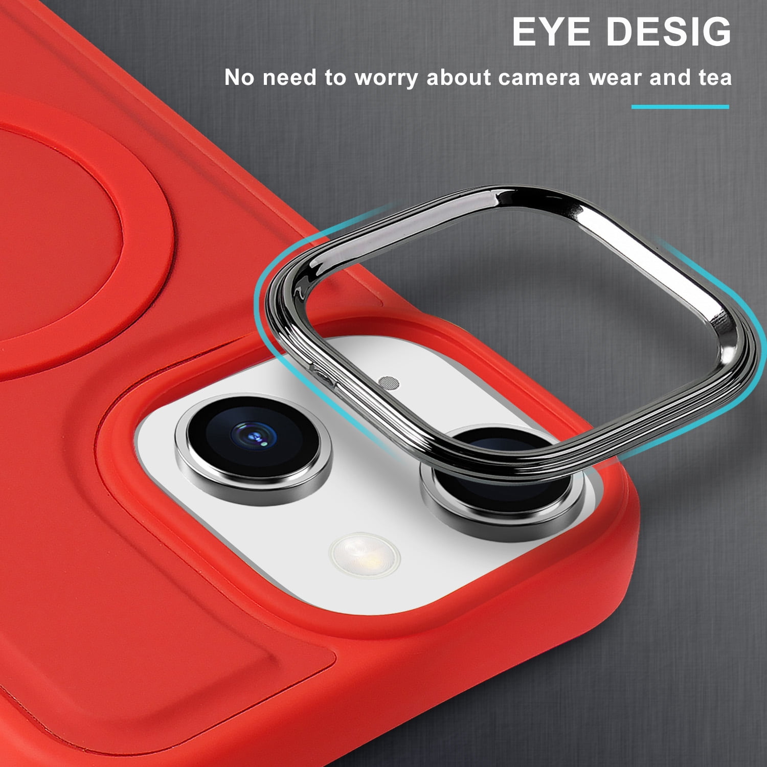 Nalacover Magnetic Case for iPhone 13, Slim Eye Design Lens Protection Soft Silicone Shockproof Cover Compatible with MagSafe Wireless Charging Car Mount Case for iPhone 13,Black