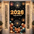 thumbnail image 5 of Golden Numbers 2026 New Year Banner Firework Design New Year Backdrop Metallic Balloons Gold Green Color 2026 Background for New Year Party 2026 Celebration Indoor Decoration, 5 of 9