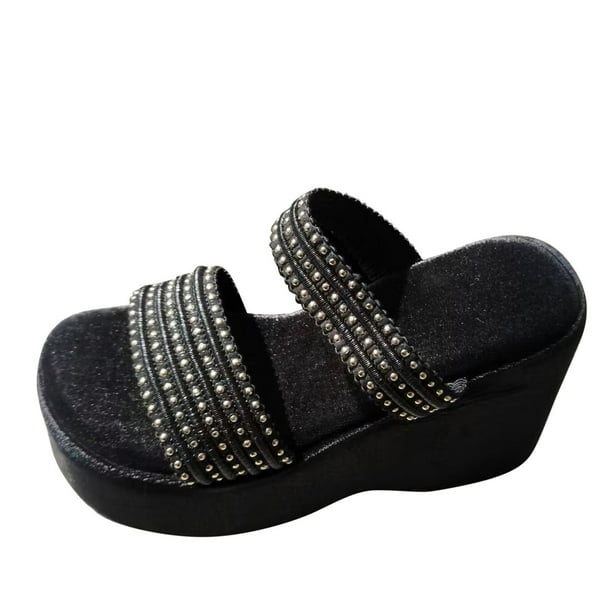 Ladies slippers cheap with soles