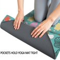 thumbnail image 3 of Colorful Mushroom Decor Teal Pattern Hot Yoga Mat Towel Non Slip for Hot Yoga - Quick-Drying Yoga Mat Cover with 4 Corner Pockets with Travel Bag - Hot Yoga Towel Non Slip 74"x26", 3 of 6