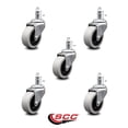 thumbnail image 2 of 2 Inch Thermoplastic Rubber Wheel 7/8 Grip Ring Stem Caster Set of 5 SCC, 2 of 2