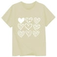thumbnail image 4 of Rhuody Girls T Shirts Valentine'S Day Short Sleeve Blouse Heart Graphic T Shirt Round Neck Relax Fit Tops Classic Basic clothes Beige 1-2 Years, 4 of 4