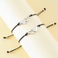 thumbnail image 6 of 2/3/4Pieces Friendship Bracelets Hollow Heart Matching Wax Line Wristband Jewelry with Card Adjustable Sister, 6 of 8