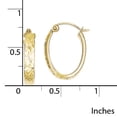 thumbnail image 2 of Primal Gold 10 Karat Yellow Gold Diamond-cut Oval Hoop Earrings, 2 of 4