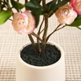 thumbnail image 5 of 4ft Artificial Pink Camellia Tree with 9 inch White Planter, Tall Fake Camellia Trees with Pink Flowers, Faux Camellia Silk Plants for Indoor, Large Plants for Home Decor, 5 of 8