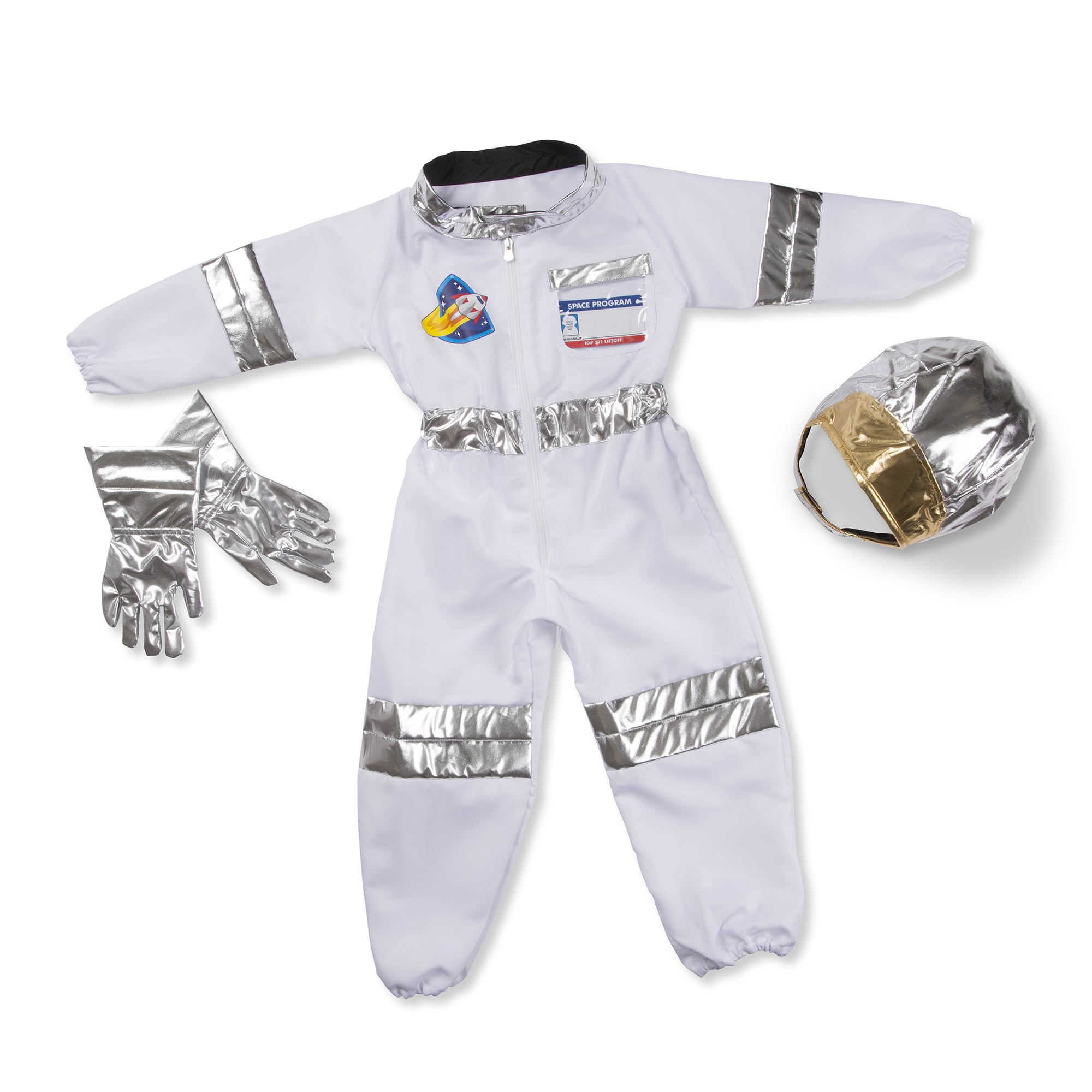 Kids Astronaut Costume Space Suit Role Play Dress Up with Movable Visor Helmet