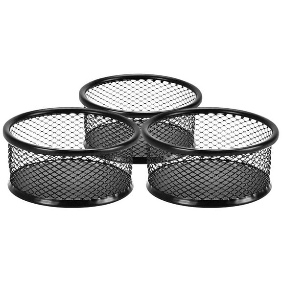 3 Pcs Paper Clip Storage Bucket Barrette Paperclip Holders for Desk Mesh Desk Organizer Student Office