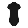 thumbnail image 5 of Y-Sunset Girls Button Down Shirt Dress, Short Sleeve Casual Linen Tunic Dress, Kids Collared Summer Dress with Pocket, Loose Fit Beach Cover Up for Girls(Black/12-13Years), 5 of 5