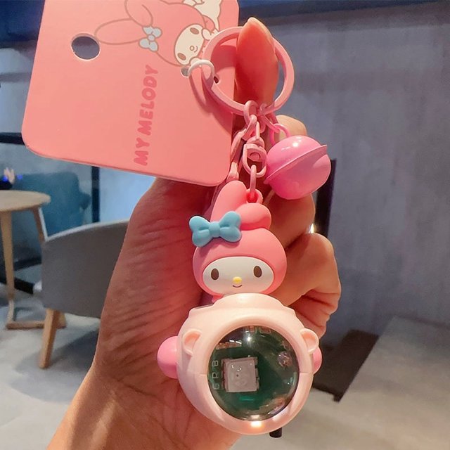 Cartoon Genuine Sanrio HelloKitty Kulomi Projection Camera Pendant Plush Big Ear Dog Keychain Female