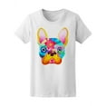 thumbnail image 2 of French Bulldog Colorful Flowers T-Shirt Women -Image by Shutterstock, Female Large, 2 of 4