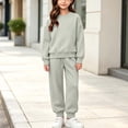 thumbnail image 6 of BXJX Girls Cotton Outfit Sets Long Sleeve, 2 Piece Pullover School Sweatshirts and Jogger Pants Sets Green Size 1-2 T, 6 of 9