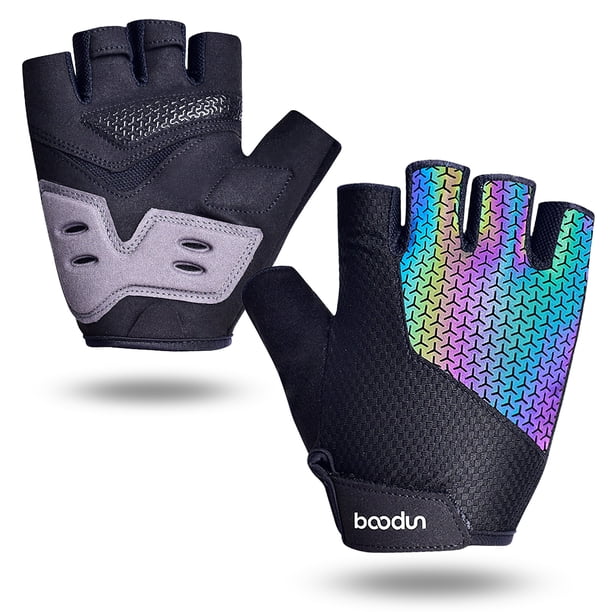 Guantes deportivos Guantes de medio dedo de ciclismo antideslizantes Guantes de levantamiento de pes BOODUN Mitones deportivos
