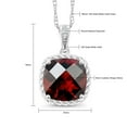 thumbnail image 6 of Gem Stone King 10K White Gold 2.42 Ct Cushion Checkerboard Red Garnet White Diamond Pendant, 6 of 6