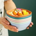 thumbnail image 4 of Square Wheat Straw Soup Ramen Bowls Anti-Fall Large Salad Fruit Rice Bowls Food Container Kitchen Tableware Microwave Safe (Yellow), 4 of 7