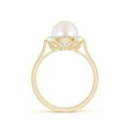thumbnail image 2 of ANGARA Japanese Akoya Cultured Pearl Ring with Pave Diamond Halo in 14K Yellow Gold for Women | June Birthstone, Birthday, Anniversary, Jewelry Gift for Women | Pearl Ring, 2 of 9