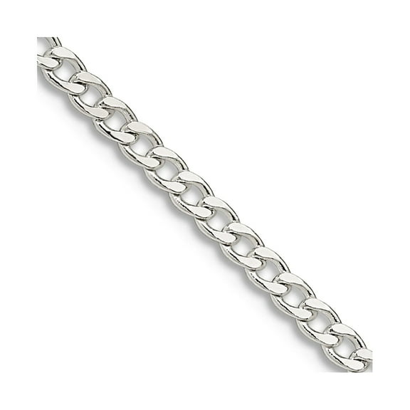 925 Sterling Silver 2.3mm Beveled Curb Chain Necklace 16 Inch Chain Necklace for Women and Men