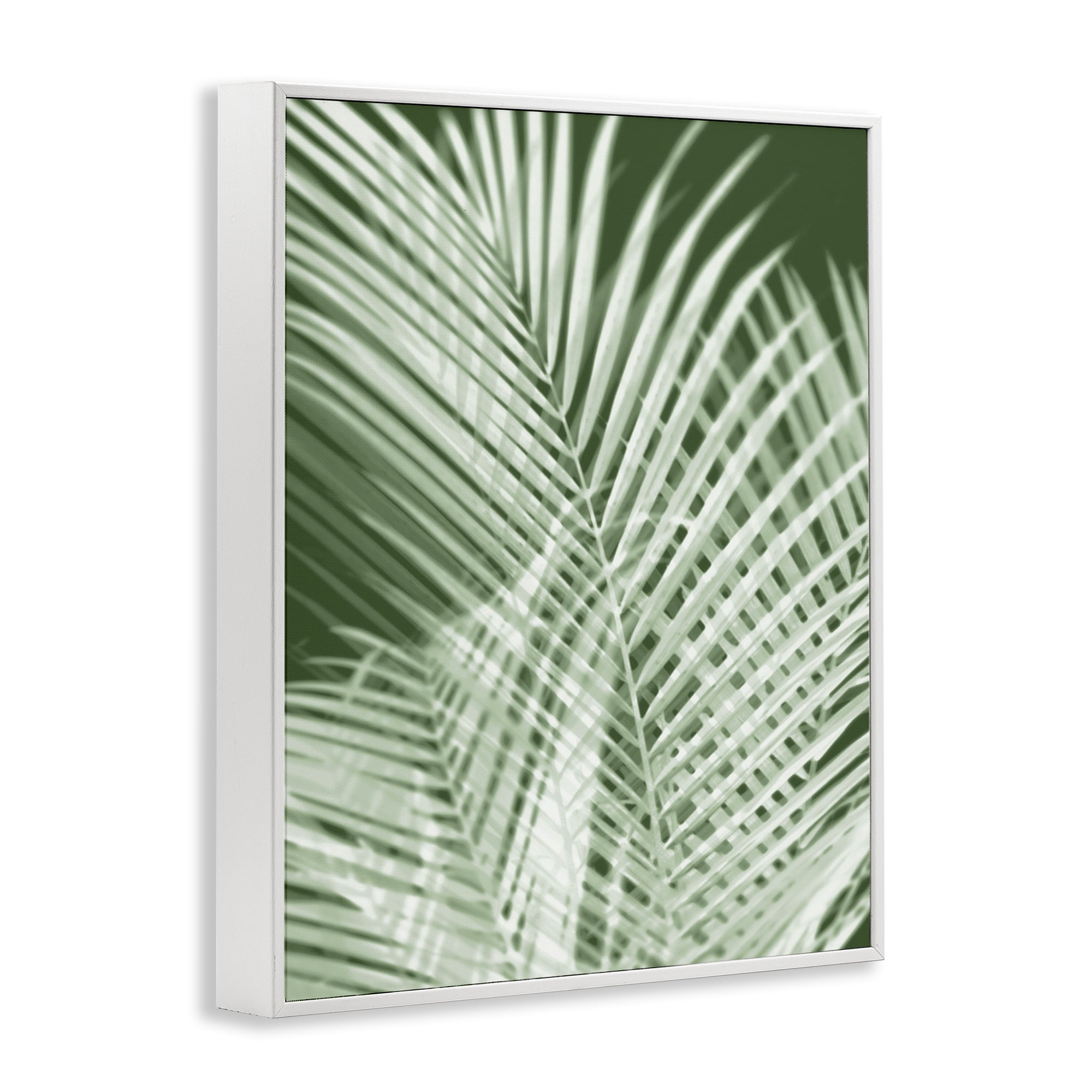 Stupell Industries Green Palm Leaves Botanical & Floral Painting White Framed Art Print Wall Art, 11 x 14